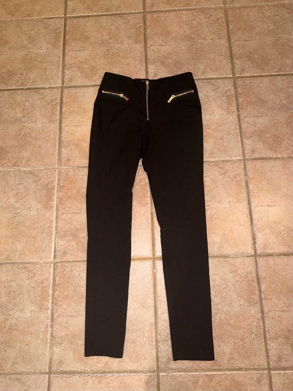 Marciano Black Slim Zip-Accent Dress Pants